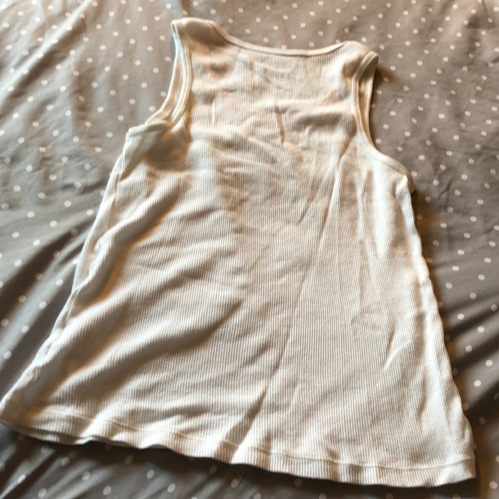 White Ribbed Tank Top - Picture 4 of 5